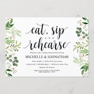 Greenery Rustic Wedding Repetitie Diner Uitnodigt Kaart