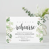 Greenery Rustic Wedding Repetitie Diner Uitnodigt Kaart (Staand voorkant)