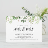 Greenery Rustic Wedding Repetitie Diner Uitnodigt Kaart (Staand voorkant)