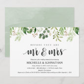 Greenery Rustic Wedding Repetitie Diner Uitnodigt Kaart (Voorkant / Achterkant)