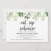 Greenery Rustic Wedding Repetitie Diner Uitnodigt Kaart (Voorkant)