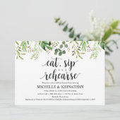 Greenery Rustic Wedding Repetitie Diner Uitnodigt Kaart (Staand voorkant)