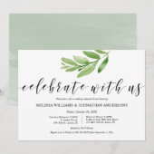 Greenery Rustic Wedding repetitie en diner Kaart (Voorkant / Achterkant)