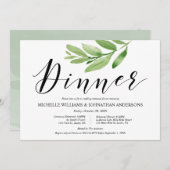 Greenery Rustic Wedding repetitie en diner Kaart (Voorkant / Achterkant)