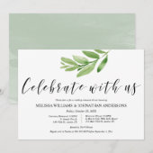 Greenery Rustic Wedding repetitie en diner Kaart (Voorkant / Achterkant)