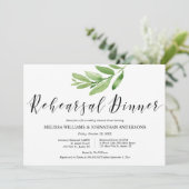 Greenery Rustic Wedding repetitie en diner Kaart (Staand voorkant)