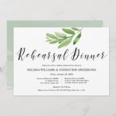 Greenery Rustic Wedding repetitie en diner Kaart (Voorkant / Achterkant)