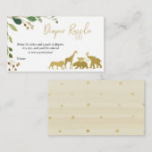 Greenery Safari Animal Diaper Raffle Card Informatiekaartje (Voorkant / Achterkant)