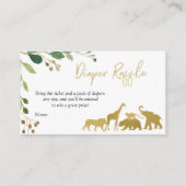 Greenery Safari Animal Diaper Raffle Card Informatiekaartje (Voorkant)