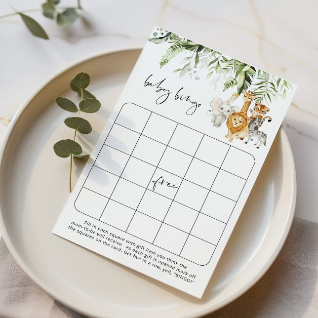 Greenery safari animals baby bingo game (Creator heeft geüpload)
