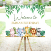 Greenery Safari Animals Wild Op een dag Welkom Poster