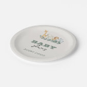Greenery Safari Baby shower 7" Ronde papieren Bord (Gekanteld)