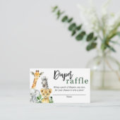  Greenery Safari Oerwoud Animals Diaper Raffle Car Informatiekaartje (Staand voorkant)