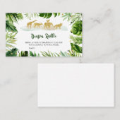 Greenery Safari Oerwoud Baby shower Visitekaartje (Voorkant / Achterkant)