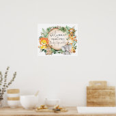Greenery Safari Oerwoud Baby Sprinkle Welkom Poster (Keuken)