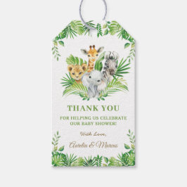 Greenery Safari Oerwouden Baby shower Cadeaulabel