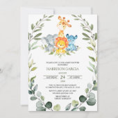 Greenery Safari Oerwouden Baby shower Kaart (Voorkant)