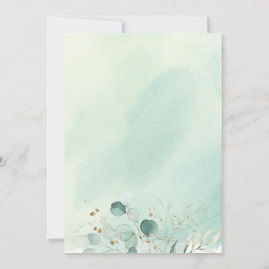 Greenery Sage en Gold Oh Baby Baby shower Kaart (Achterkant)