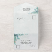 Greenery Sage Green Waterverf Foliage Wedding All In One Uitnodiging (Buitenkant)