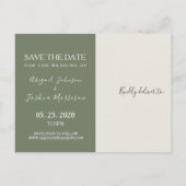 Greenery Sage Green Wedding Save the Date Aankondigingskaart (Achterkant)