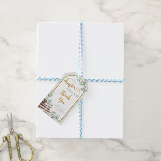 Greenery Sage Storybook Baby shower Gift Label Cadeaulabel (Met Touw)