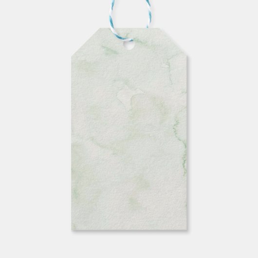 Greenery Sage Storybook Baby shower Gift Label Cadeaulabel (Achterkant)