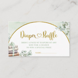 Greenery Sage Storybook Baby shower Luier Raffle Informatiekaartje