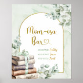 Greenery Sage Storybook Baby shower Mom-osa Poster (Voorkant)