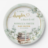 Greenery Sage Storybook Baby shower Papier Bord (Voorkant)