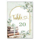 Greenery Sage Storybook Baby shower Tafelnummer (Voorkant)