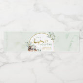 Greenery Sage Storybook Baby shower Waterfles Etiket (Enkel label)