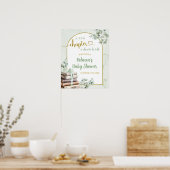 Greenery Sage Storybook Baby shower Welkomstbord Poster (Keuken)