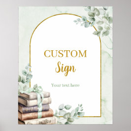 Greenery Sage Storybook Custom Sign Poster
