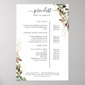 Greenery Salon Price List Poster (Voorkant)