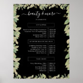 Greenery Salon Price List Poster (Voorkant)