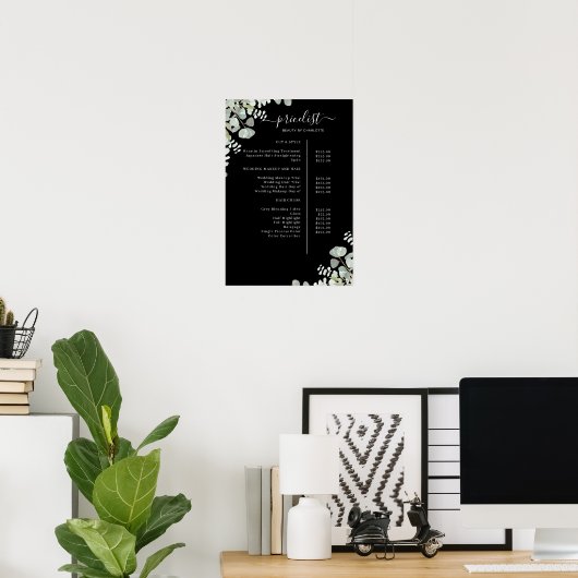 Greenery Salon Price List Poster (Thuiskantoor)