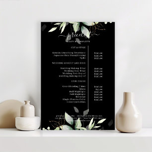 Greenery Salon Price List Poster