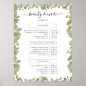 Greenery Salon Price List Poster (Voorkant)