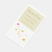 Greenery Save the Date Papier servet (Hoek)