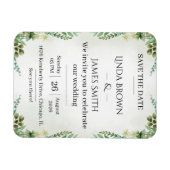 Greenery Save the Date Wedding Invitation - Elegan Magneet (Horizontaal)