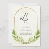 Greenery Save the Date Wedding Invitation Kaart (Voorkant)