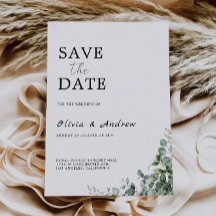 Greenery Save The Date Wedding
