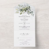 Greenery Script All in One Wedding Invite Uitnodiging (Binnen)