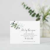 Greenery Script De datum wijzigen De datum opslaan Aankondigingskaart (Staand voorkant)