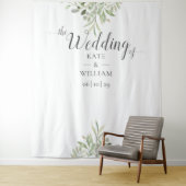 Greenery Script Weddenschap Foto Booth Backdrop Wandkleed (In situ)