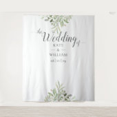 Greenery Script Weddenschap Foto Booth Backdrop Wandkleed (Voorkant)