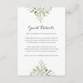 Greenery Script Wedding Accommodatie Details Informatiekaartje (Voorkant)