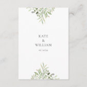 Greenery Script Wedding Accommodatie Details Informatiekaartje (Achterkant)