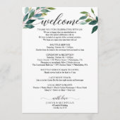 Greenery Script Wedding Itinerary Wedding Welcome Programmakaart (Voorkant)