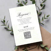 Greenery Script Wedding QR Code RSVP Card Informatiekaartje